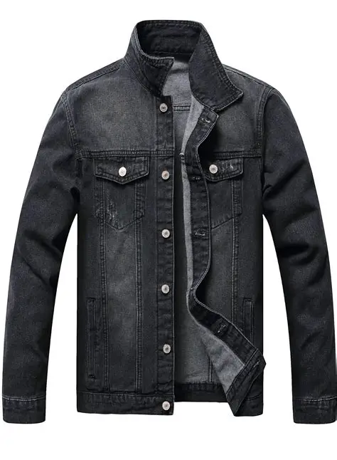 Wholesale Charcoal Black Denim Jacket - Custom Denim Manufacturing