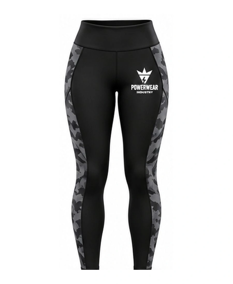 Core-Support High-Rise Athletic Compression Leggings by Power Wear Industry with branded crest