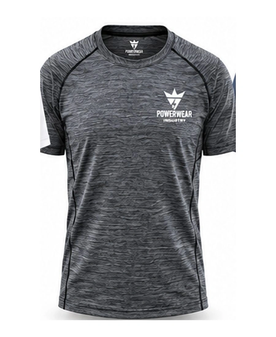 Ultra-Lightweight 4-Way Stretch Training Shirt by Power Wear Industry with branded crest