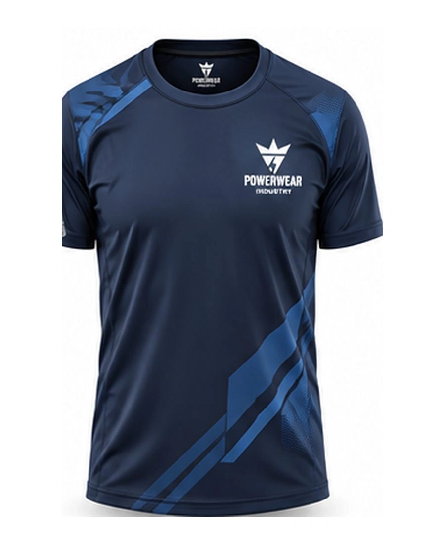 Moisture-Wicking Raglan Sleeve Gym T-Shirt by Power Wear Industry with branded crest