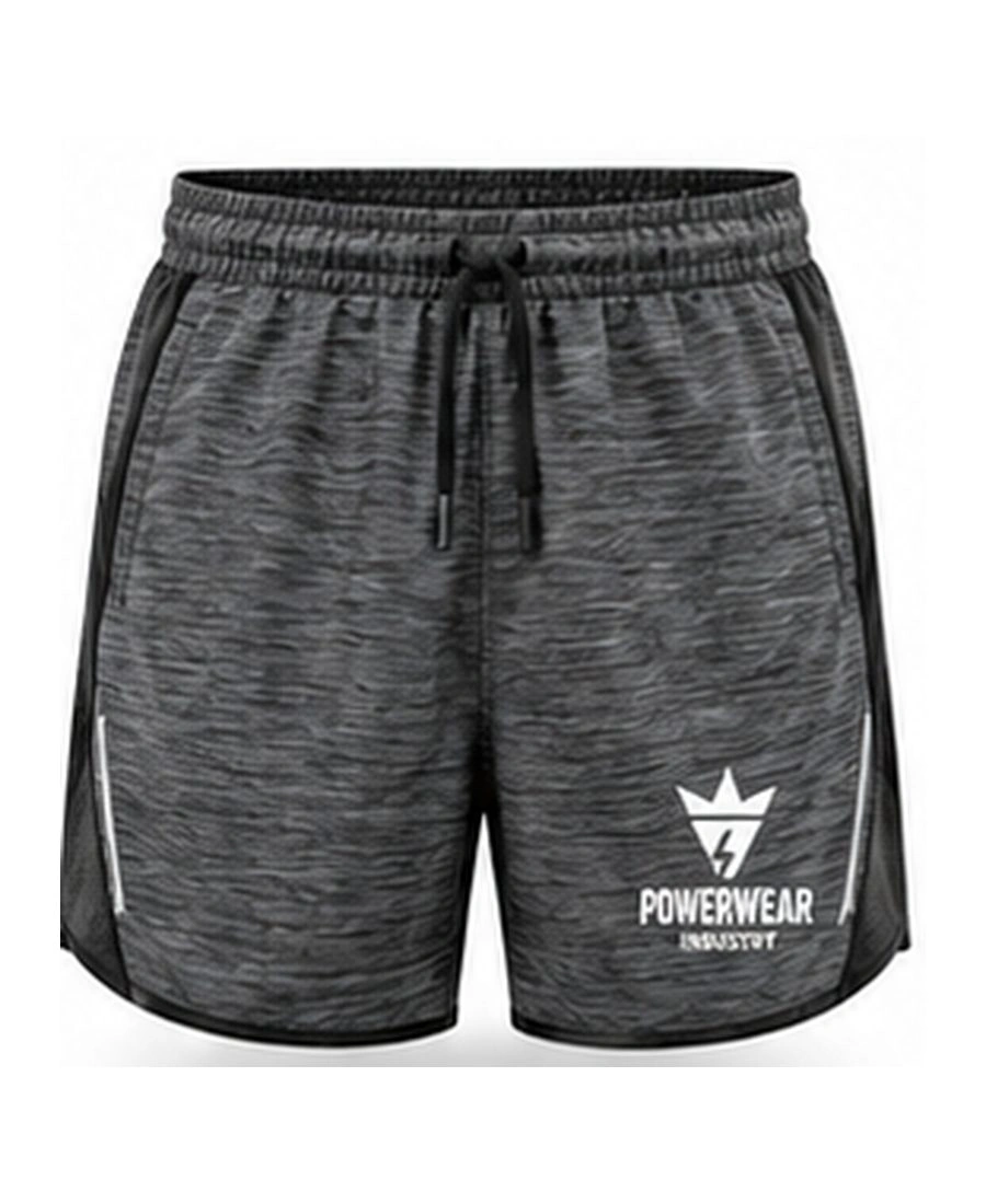 Zipper-Pocket Moisture-Wicking Sprint Shorts by Power Wear Industry with branded crest