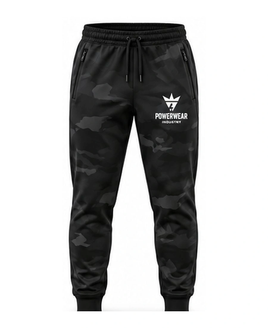 High-Rise Cuffed Seamless Athletic Sweatpants by Power Wear Industry with branded crest