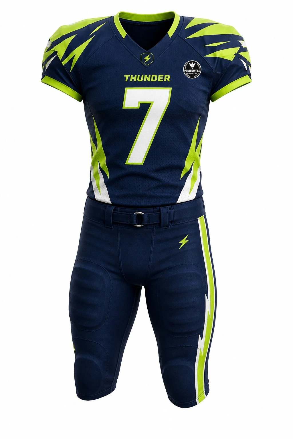 Custom American Football Uniform — Design 02 by Power Wear Industry with left-chest logo
