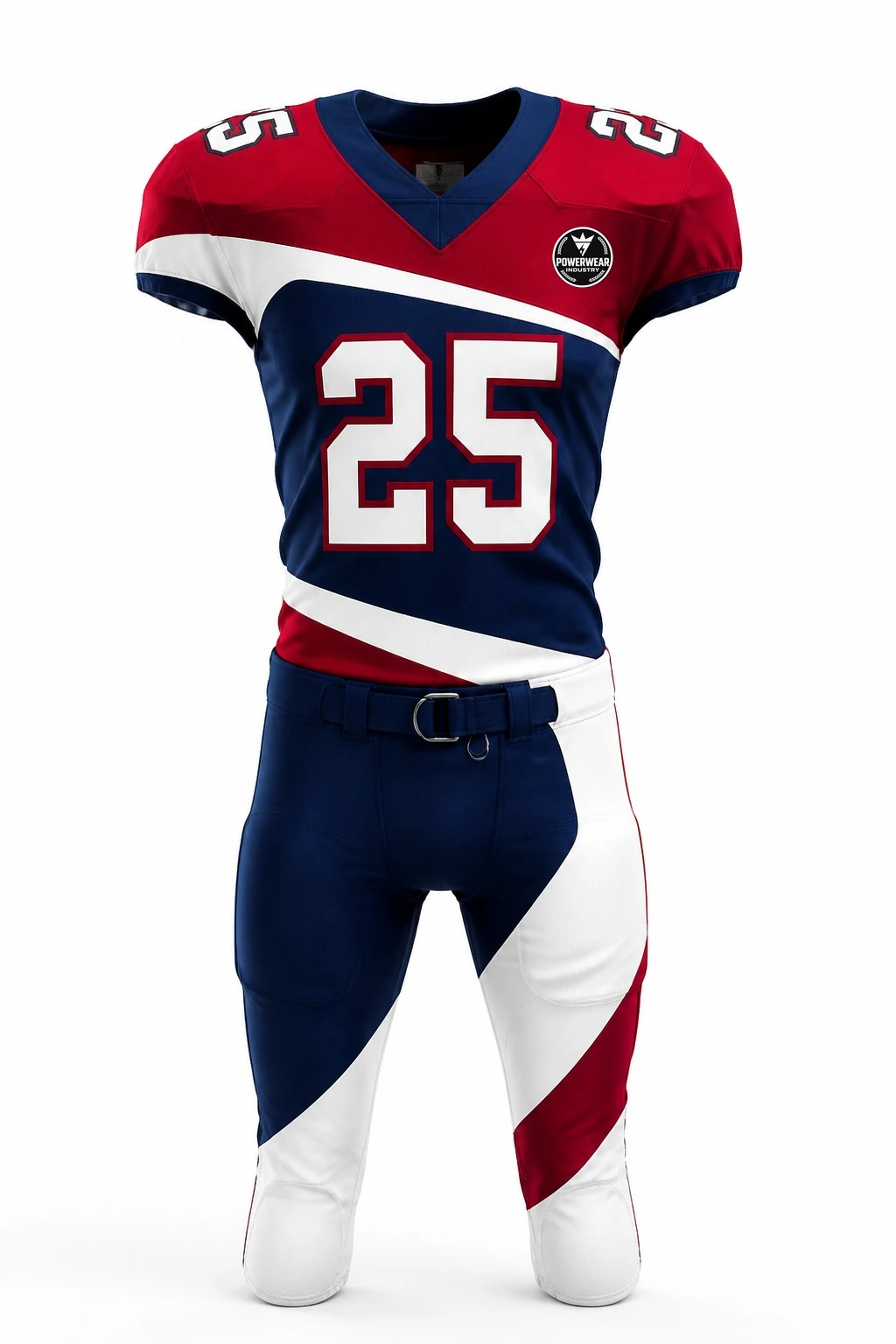 Custom American Football Uniform — Design 05 by Power Wear Industry with left-chest logo