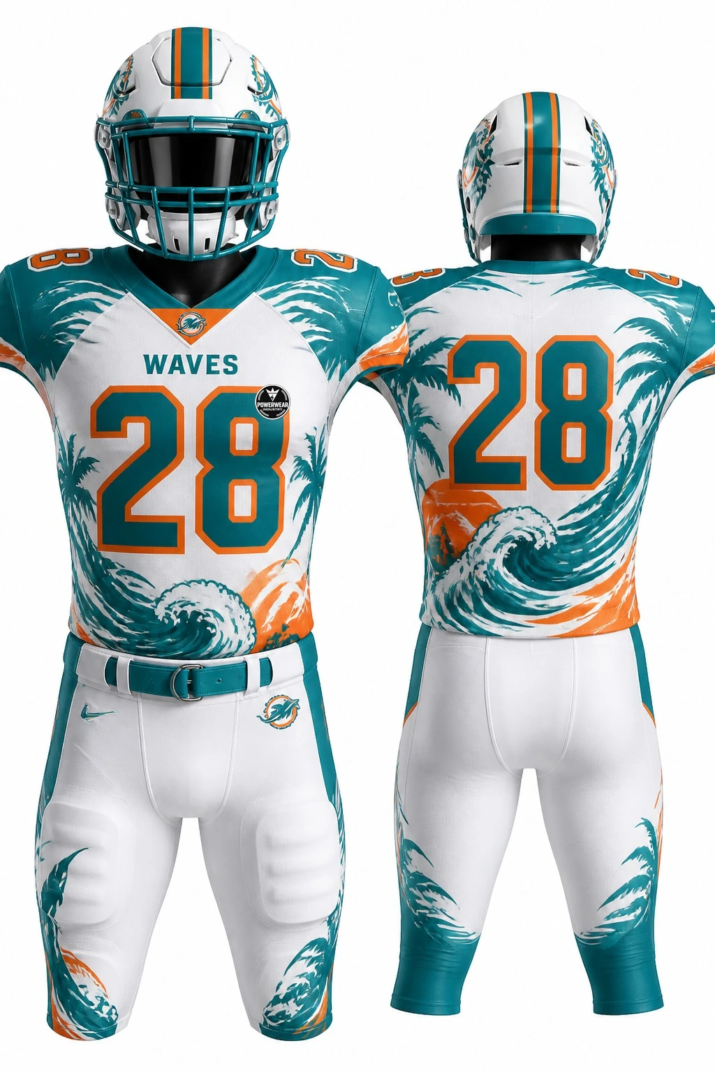 Custom American Football Uniform — Design 06 by Power Wear Industry with left-chest logo