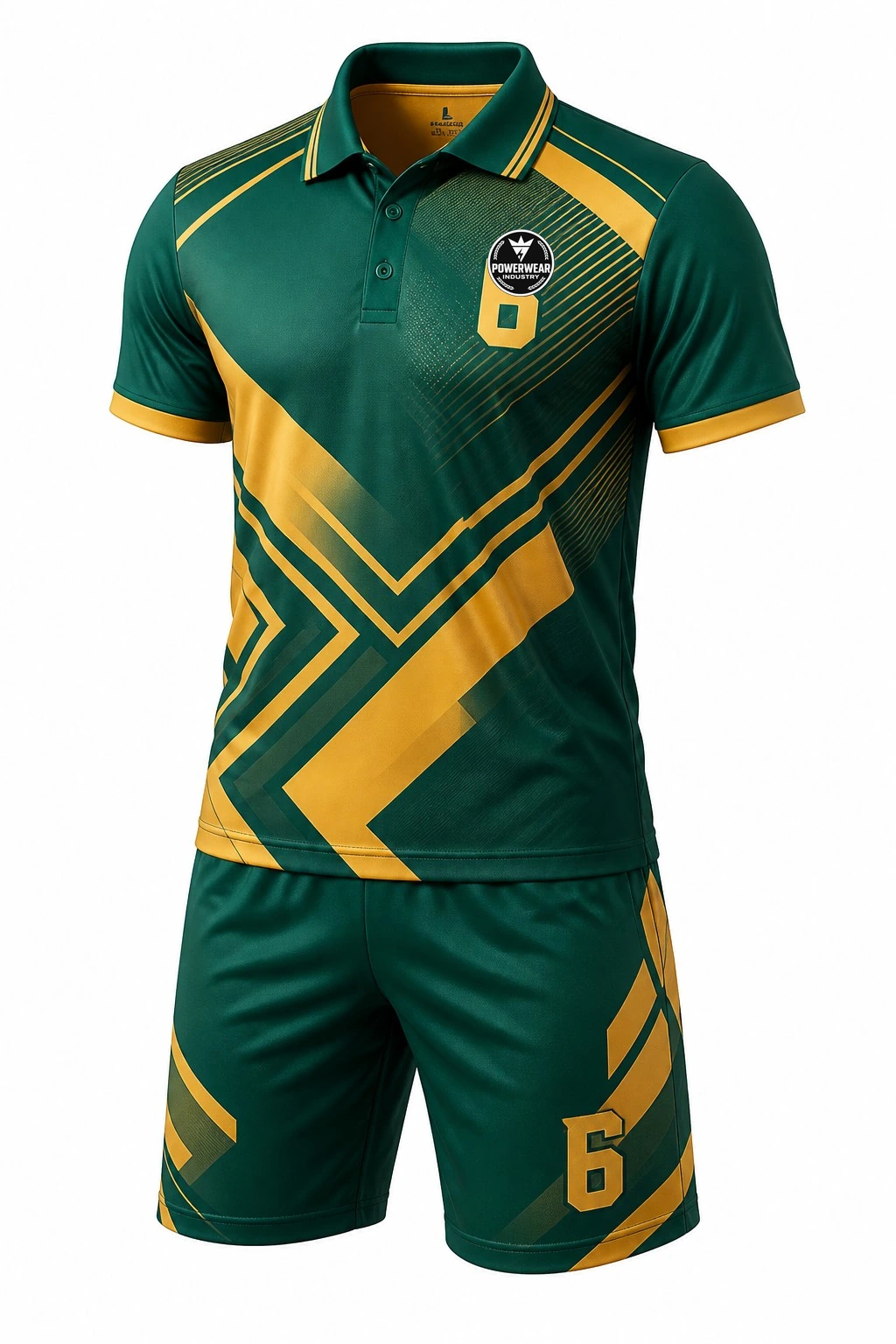 Custom Sports Apparel Set — Design 06 by Power Wear Industry with left-chest logo
