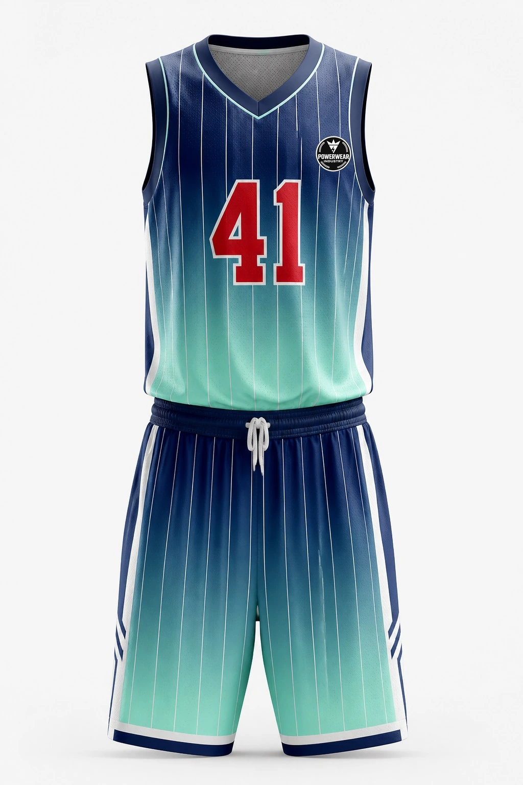 Custom Basketball Uniform — Design 10 by Power Wear Industry with left-chest logo