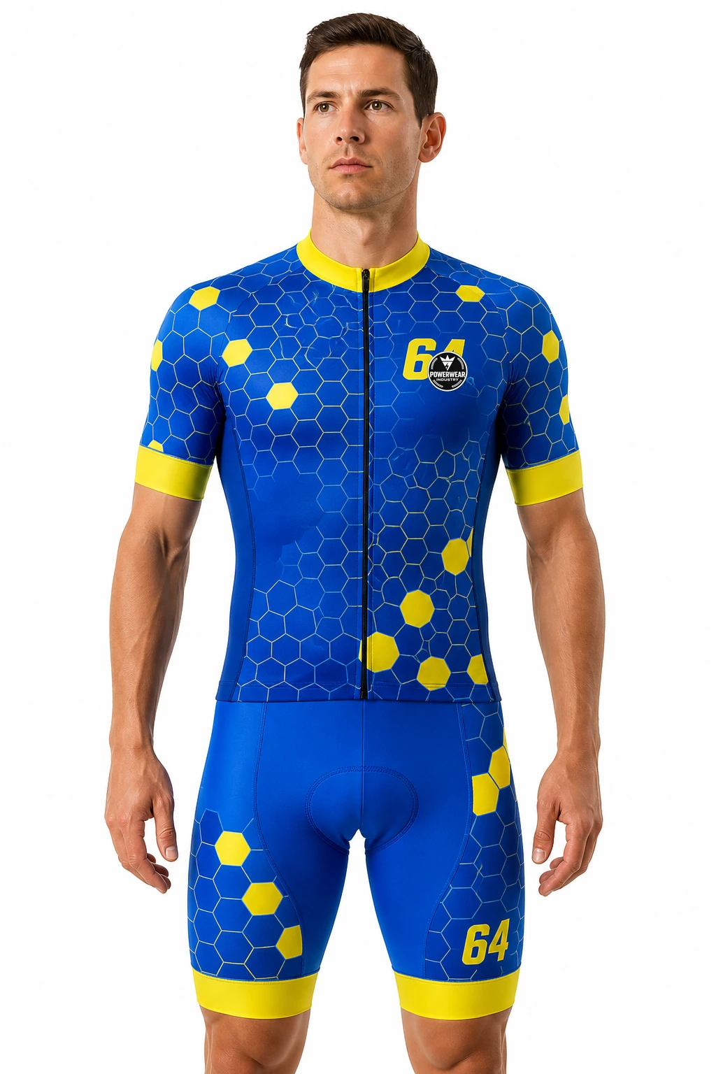 Custom Cycling Kit — Design 09 by Power Wear Industry with left-chest logo