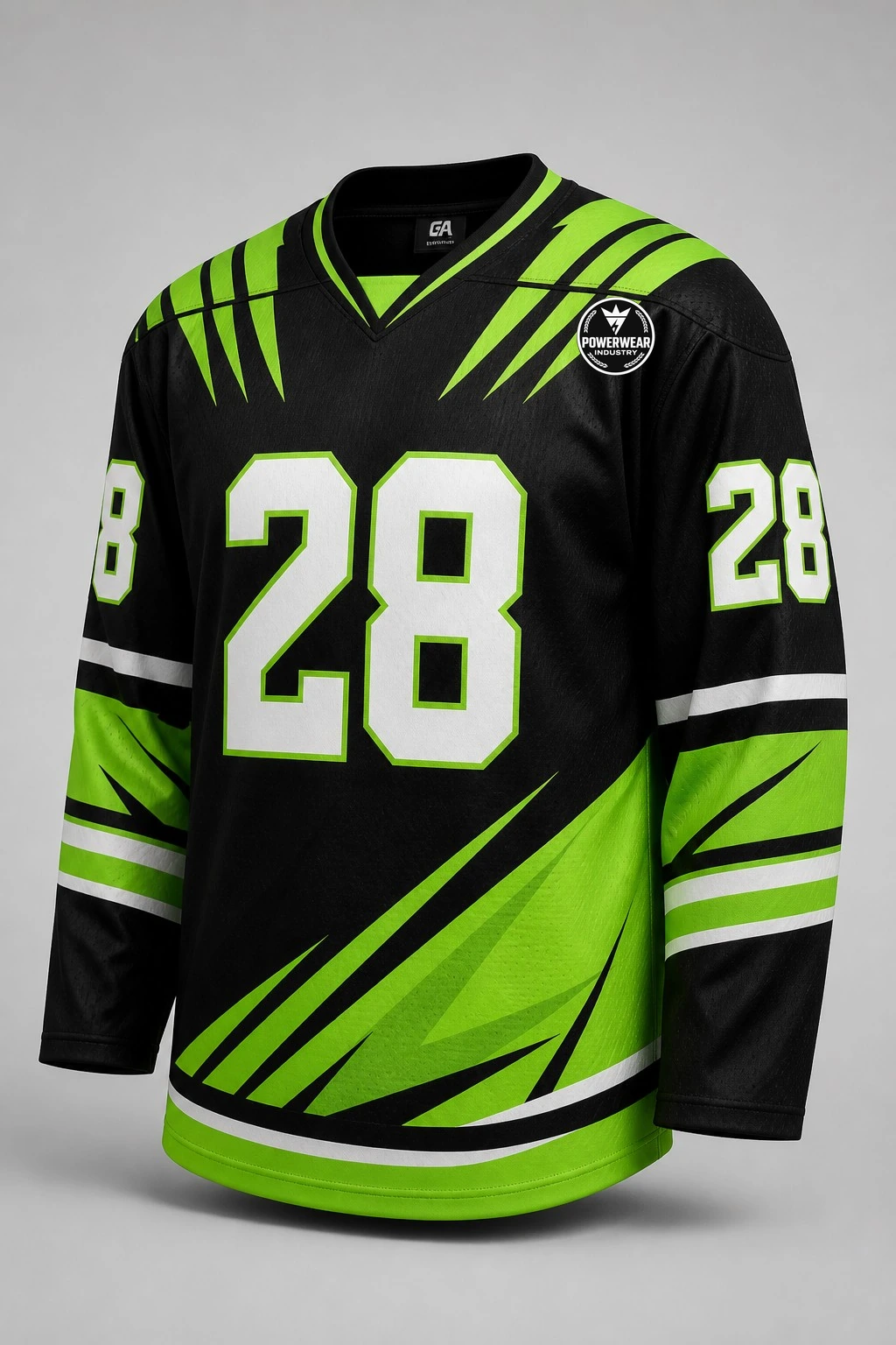 Custom Ice Hockey Jersey — Design 07 by Power Wear Industry with left-chest logo
