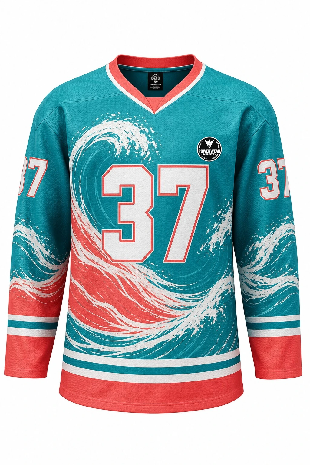 Custom Ice Hockey Jersey — Design 09 by Power Wear Industry with left-chest logo