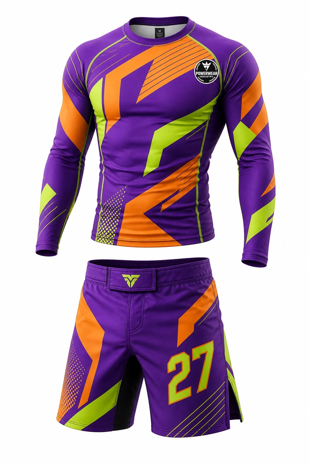 Custom MMA Set — Design 02 by Power Wear Industry with left-chest logo
