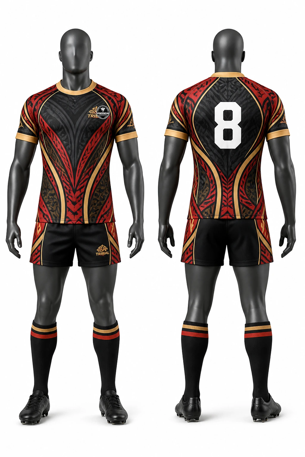 Custom Rugby Kit — Design 03 by Power Wear Industry with left-chest logo