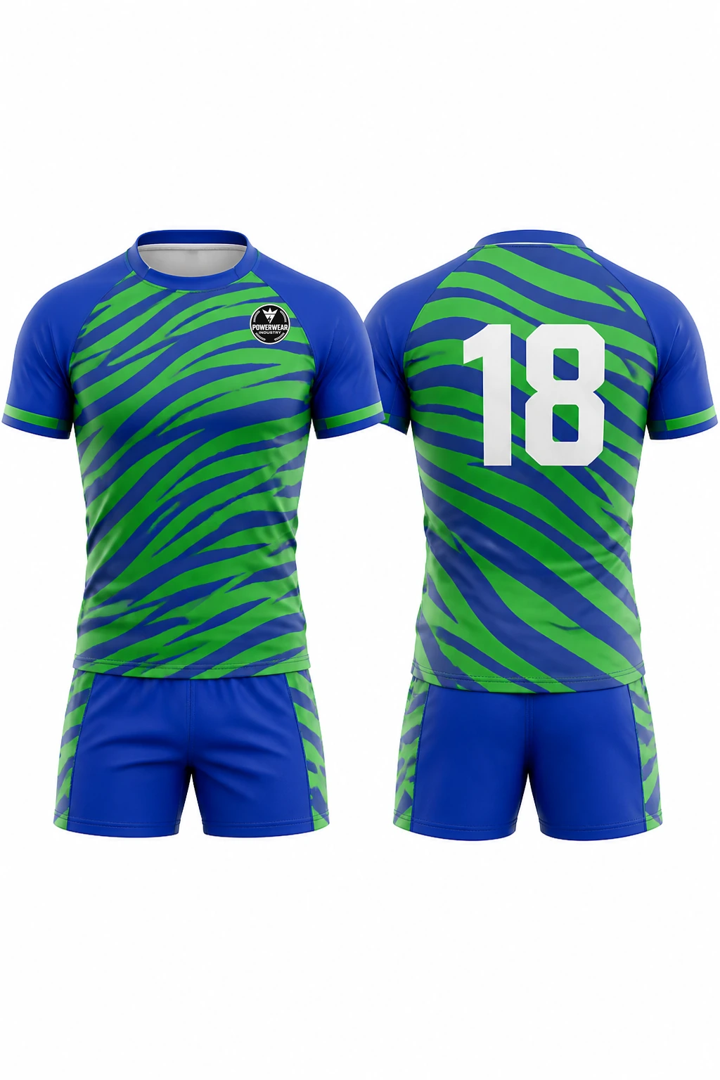 Custom Rugby Kit — Design 08 by Power Wear Industry with left-chest logo