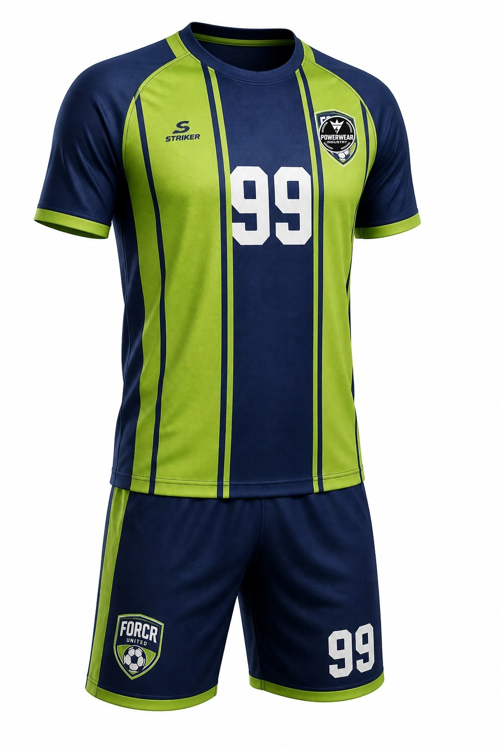 Custom Soccer Uniform — Design 12 by Power Wear Industry with left-chest logo