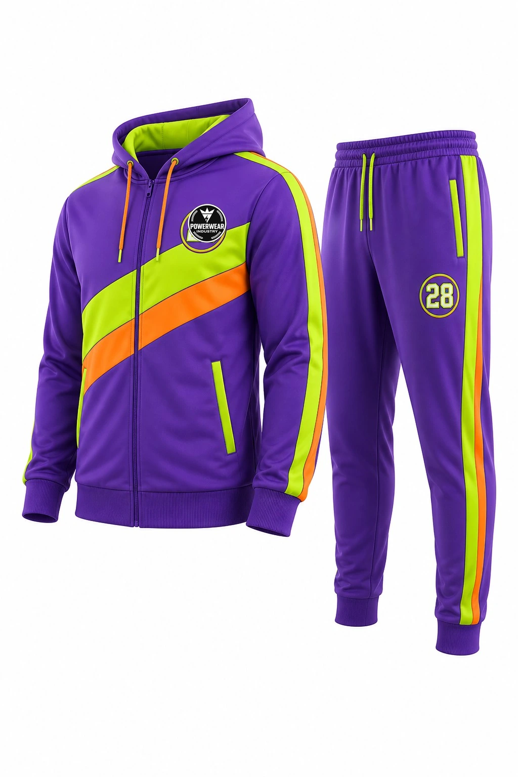 Custom Tracksuit — Design 02 by Power Wear Industry with left-chest logo