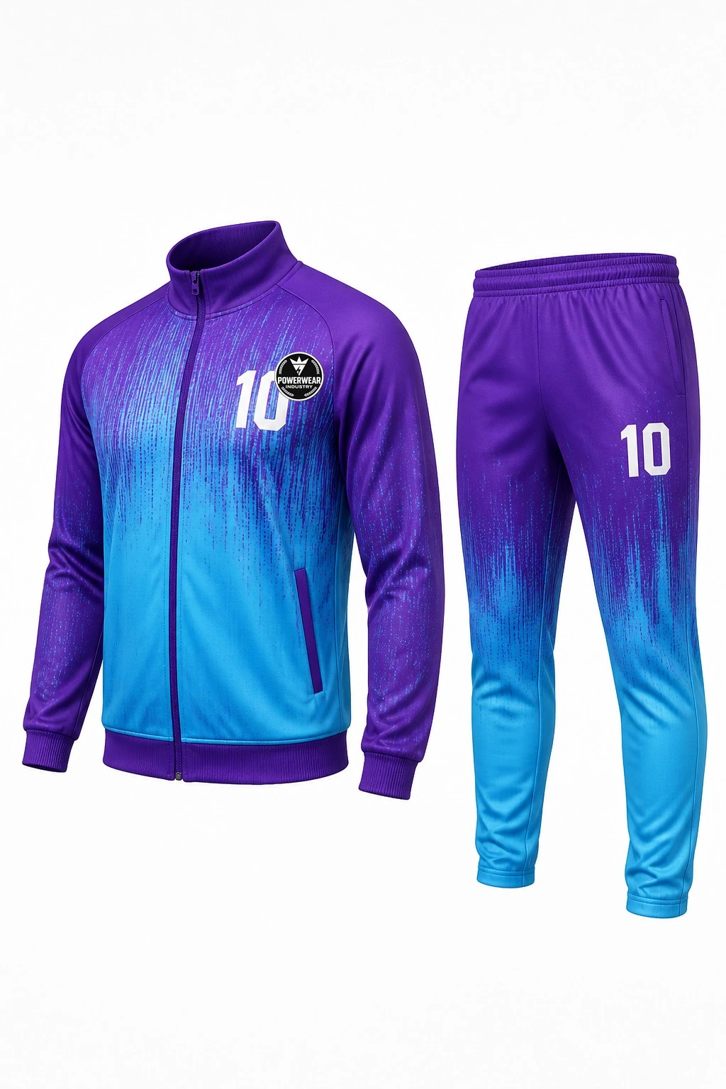 Custom Tracksuit — Design 10 by Power Wear Industry with left-chest logo