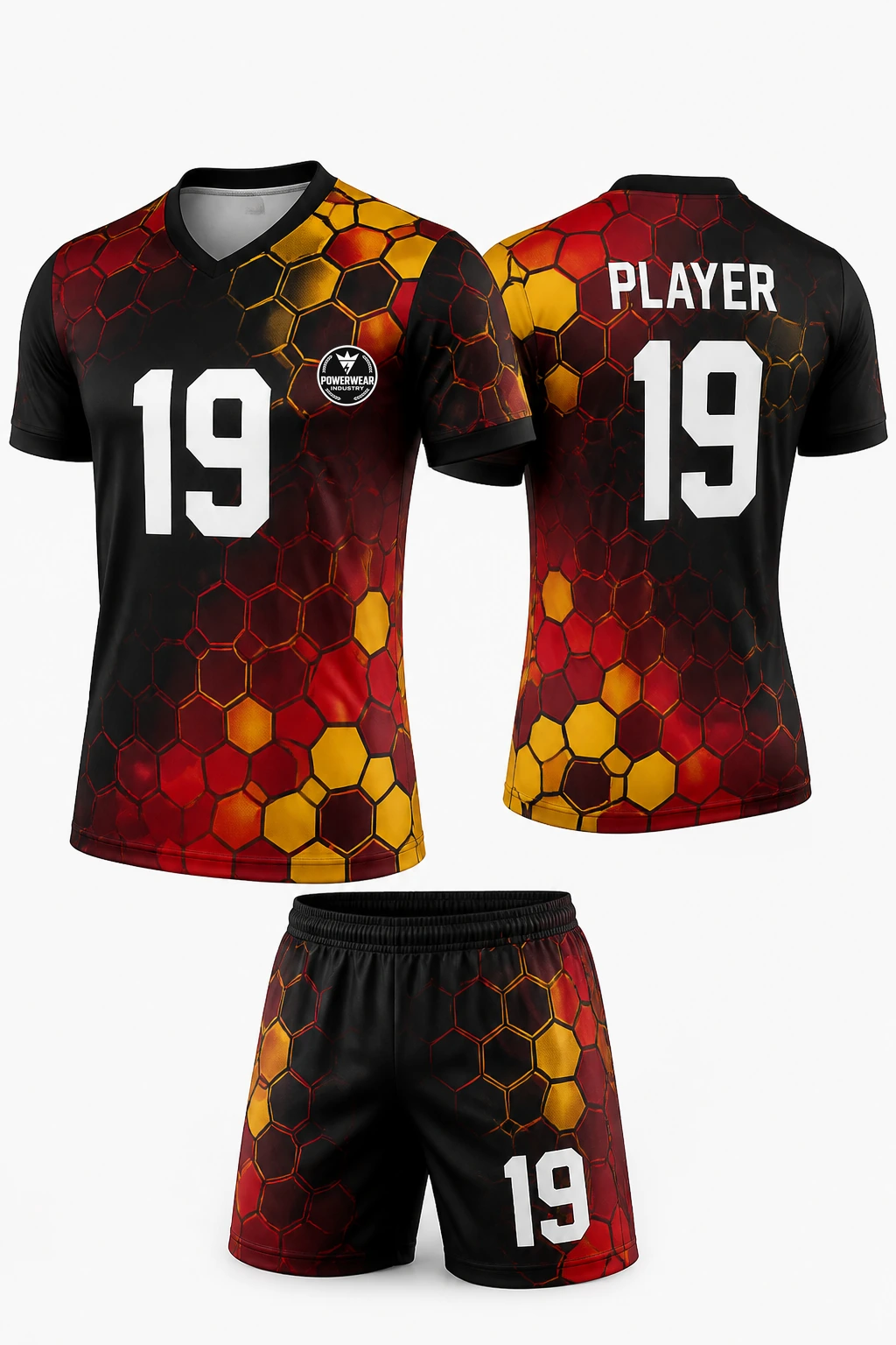 Custom Volleyball Uniform — Design 10 by Power Wear Industry with left-chest logo