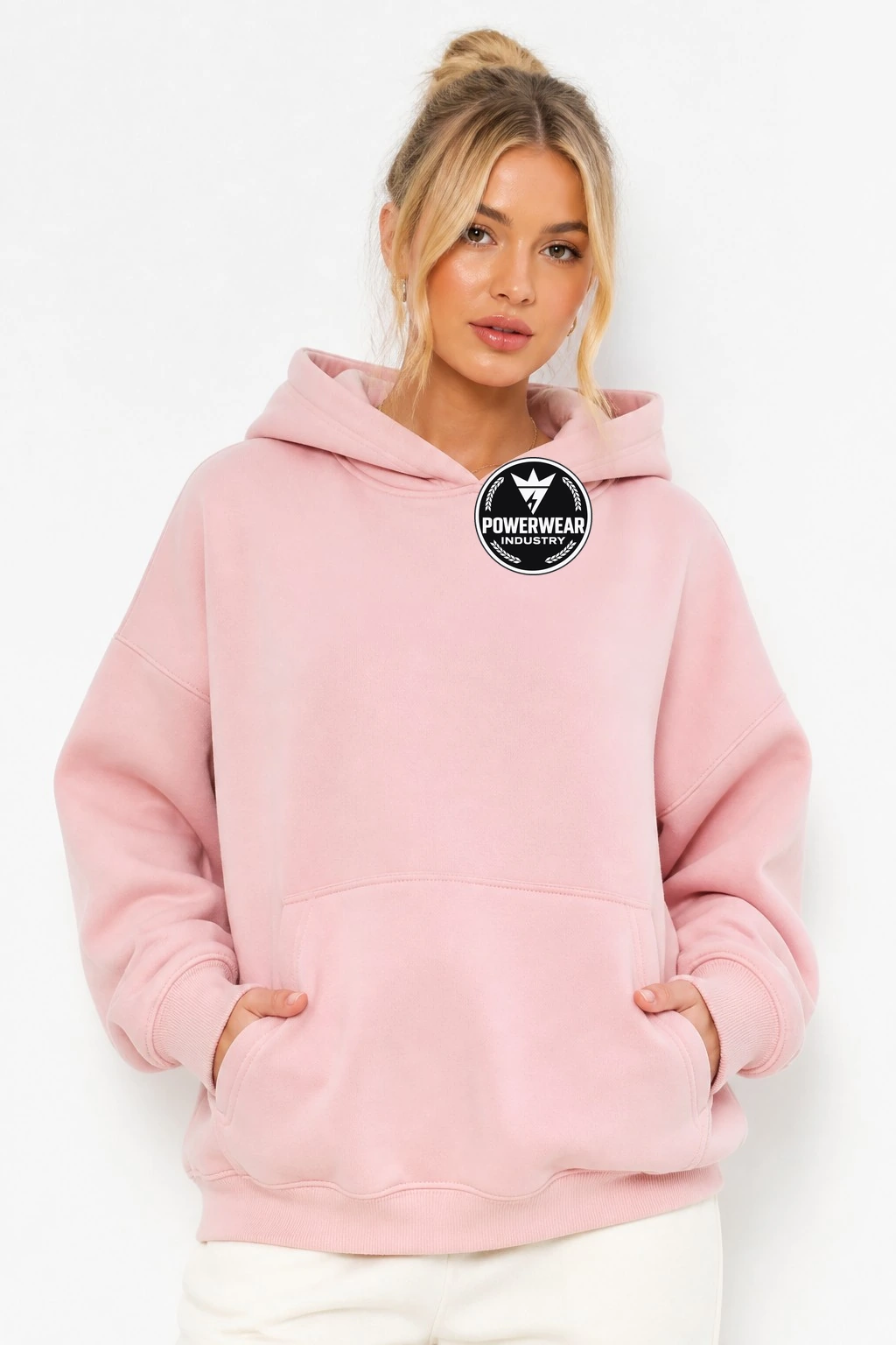 Custom Oversized Hoodie — Design 01 by Power Wear Industry with branded badge