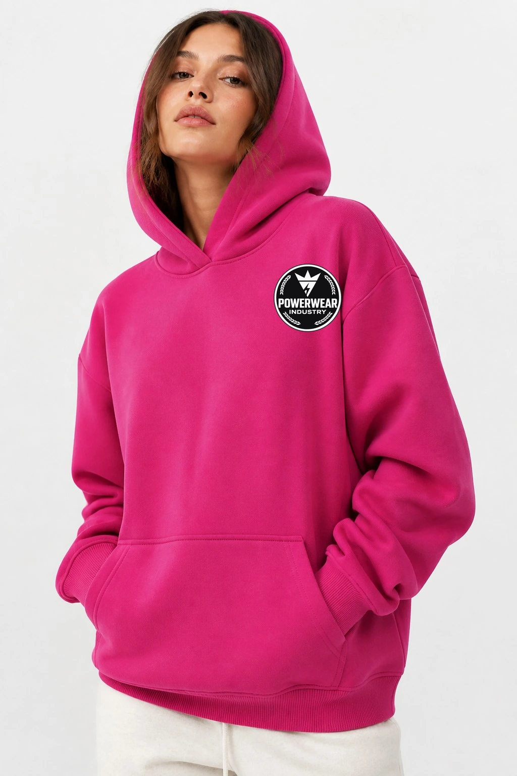 Custom Oversized Hoodie — Design 06 by Power Wear Industry with branded badge