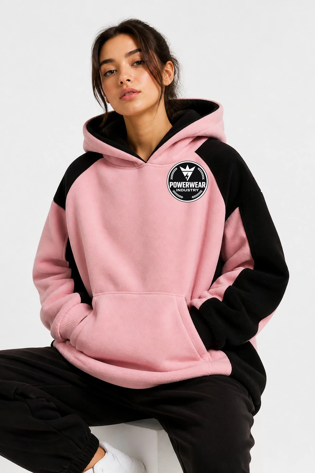 Custom Oversized Hoodie — Design 07 by Power Wear Industry with branded badge