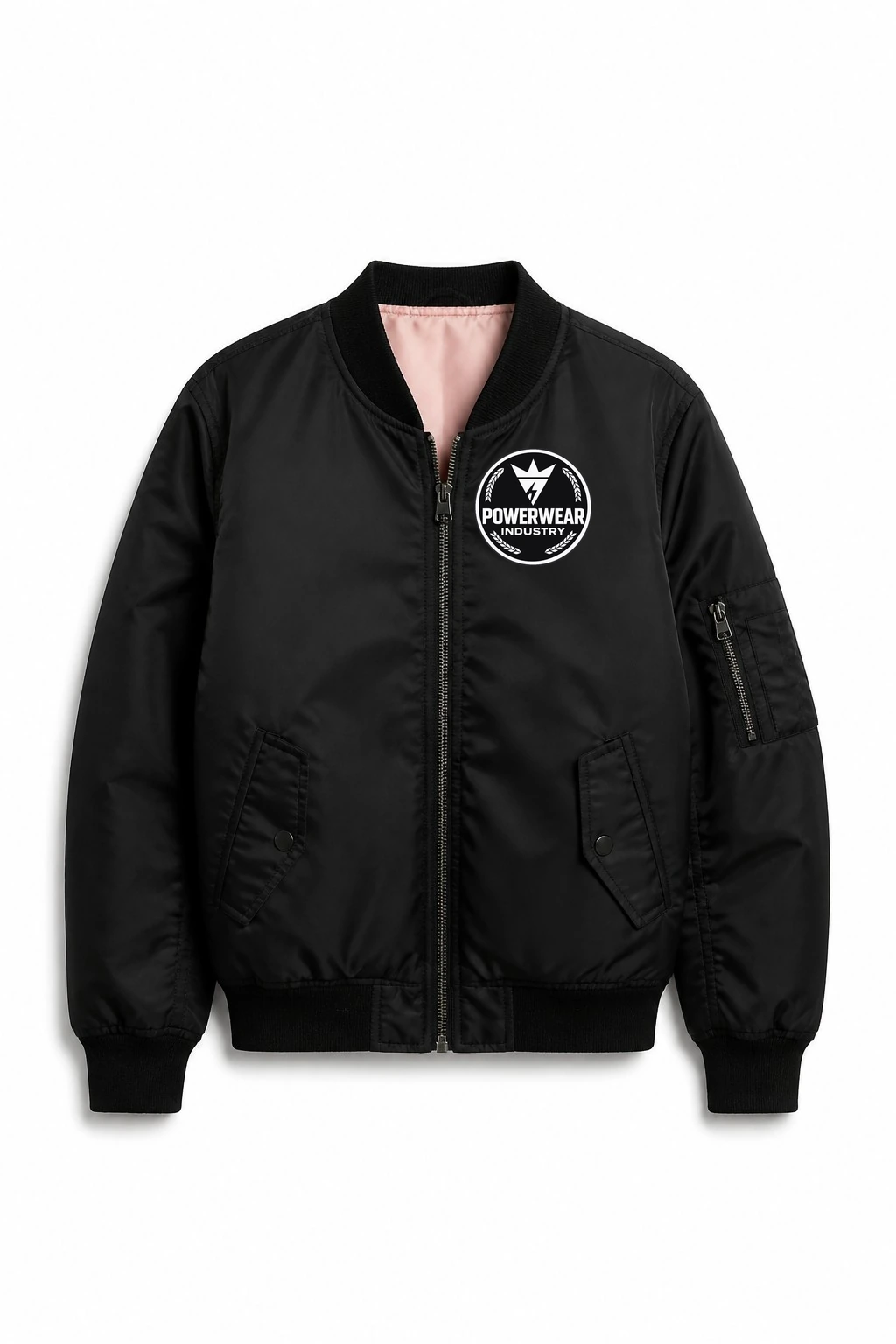Custom Streetwear Jacket — Design 04 by Power Wear Industry with branded badge