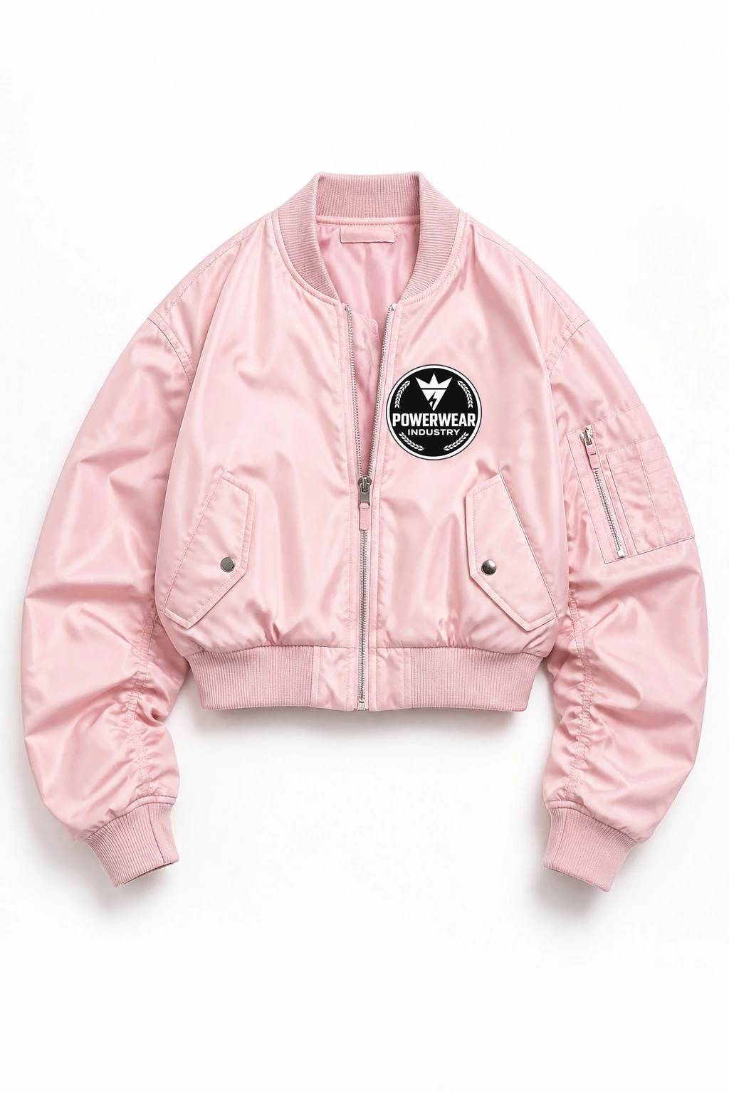 Custom Streetwear Jacket — Design 08 by Power Wear Industry with branded badge