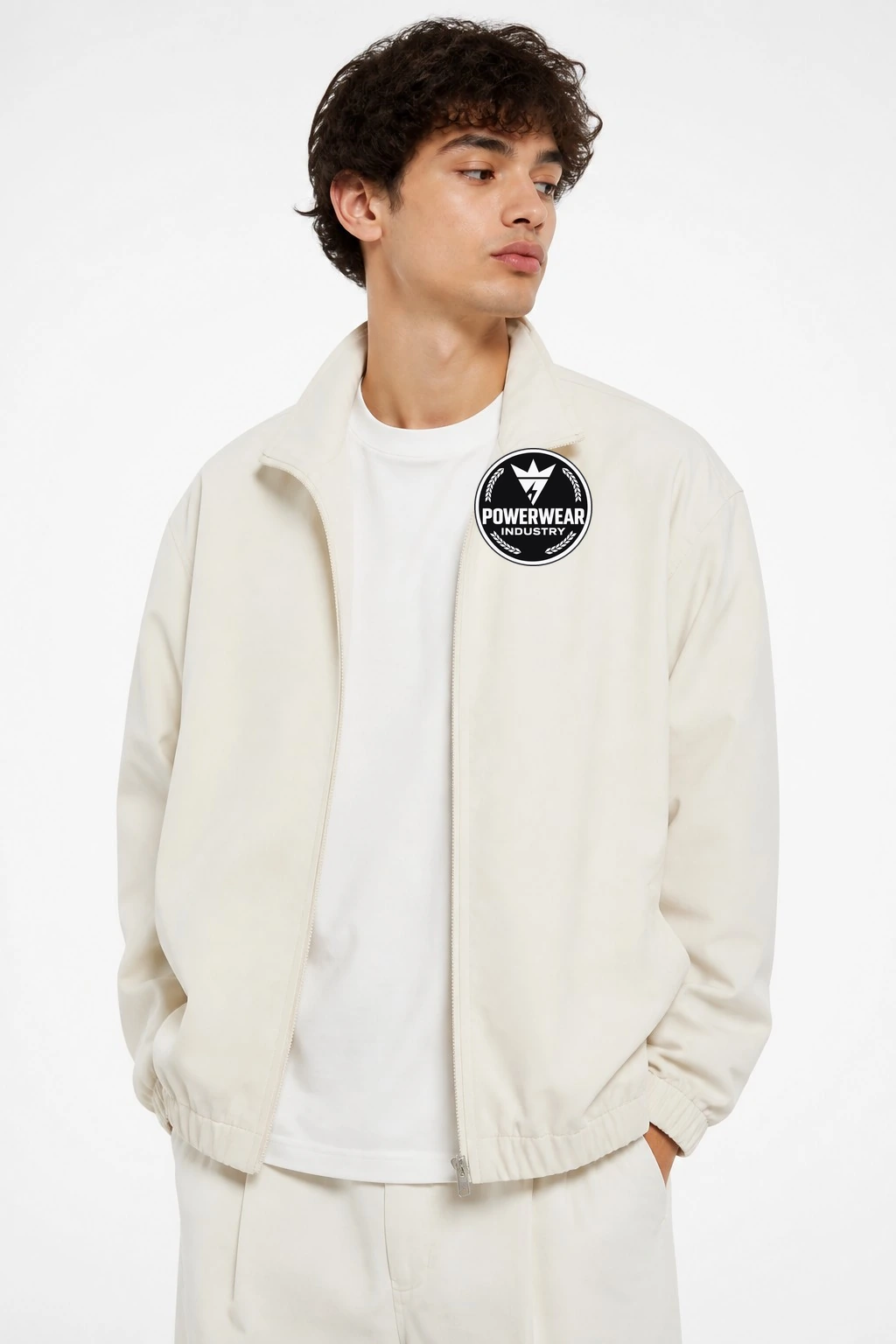 Custom Streetwear Jacket — Design 10 by Power Wear Industry with branded badge