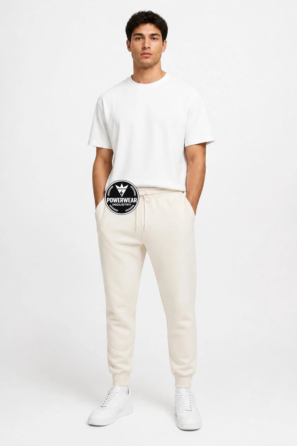 Custom Streetwear Joggers — Design 03 by Power Wear Industry with branded badge