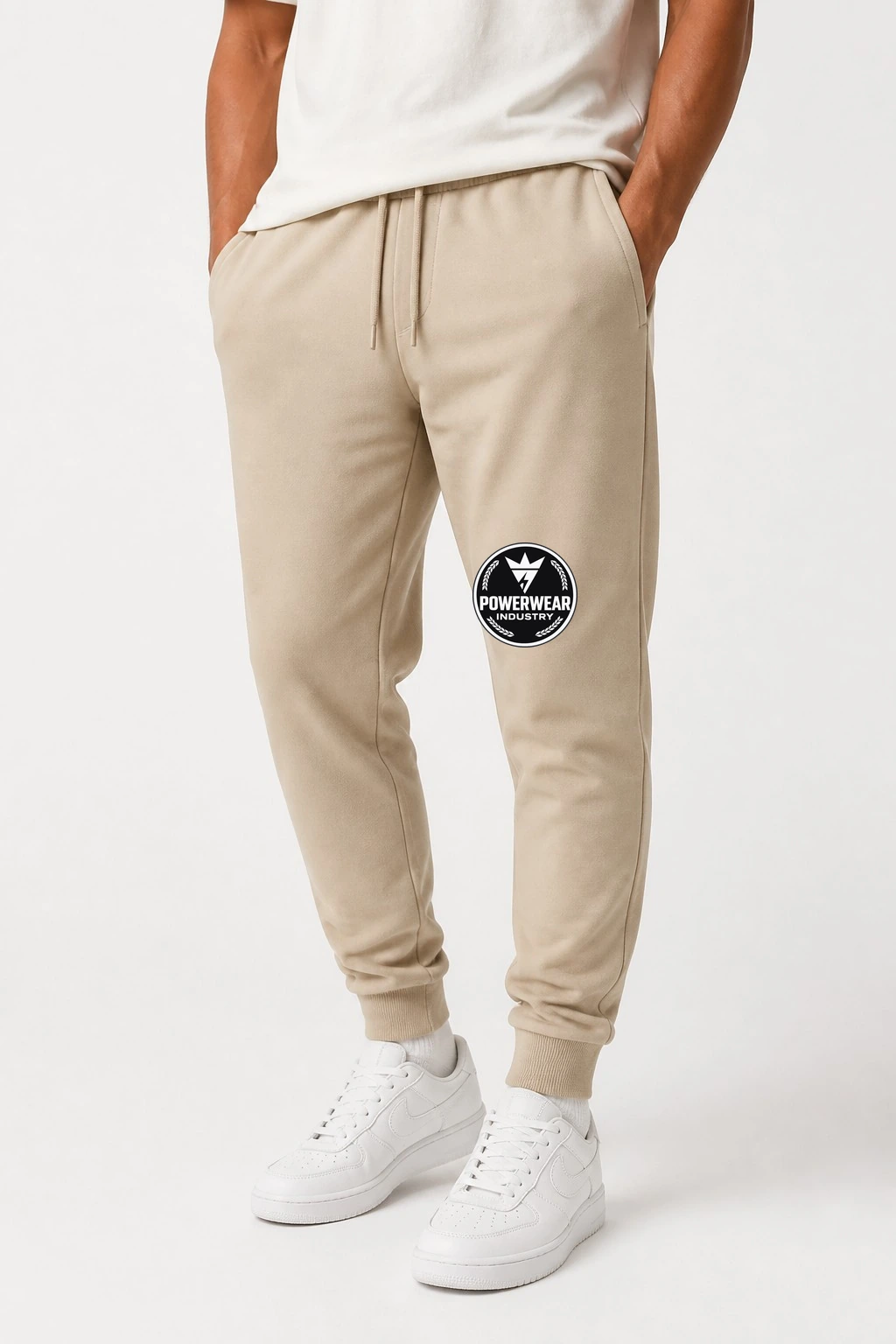 Custom Streetwear Joggers — Design 12 by Power Wear Industry with branded badge