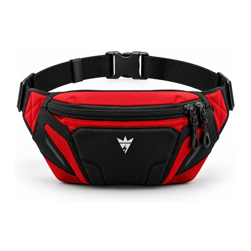 Red Black Athletic Sport Waist Bag - Power Wear Industry